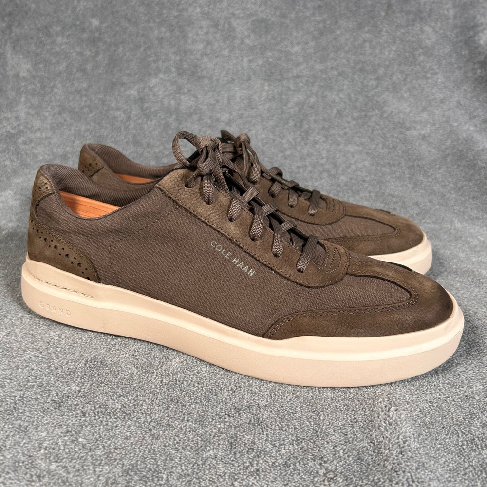 Cole Haan GrandPro Rally T-Toe Sneaker Men 10.5M Brown Green Olive Leather
